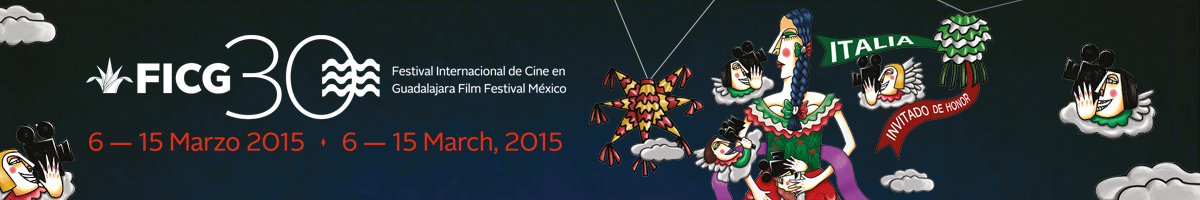 30° Festival Internacional de Cine de Guadalajara - Del 6 al 15 de marzo de 2015 Cartel del FICG30 con una mexicana rodeada de ángeles con cámaras de cine.