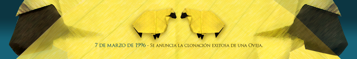 7 de marzo de 1996 - Se anuncia la clonación exitosa de una oveja (20 aniversario) Dos ovejas de papel sirve de vinculo para el articulo dedicado a este hito en la historia.