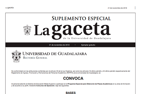 convocatoria publicada en La Gaceta