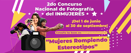 Cartel del 2do Concurso Nacional de Fotografía del INMUJERES