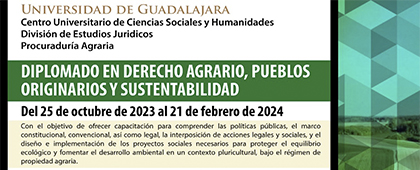 Cartel del Diplomado en Derecho Agrario, Pueblos Originarios y Sustentabilidad