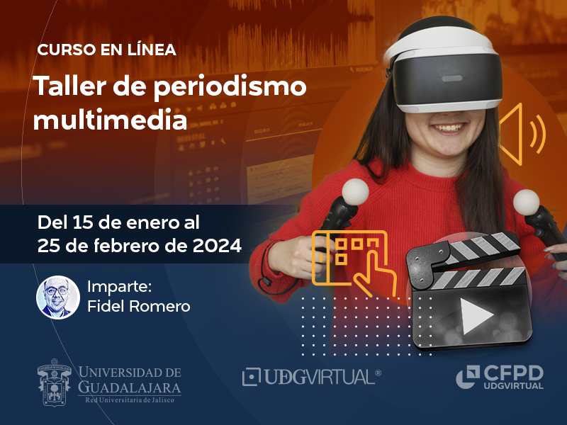 Cartel del Curso en línea: Taller de periodismo multimedia