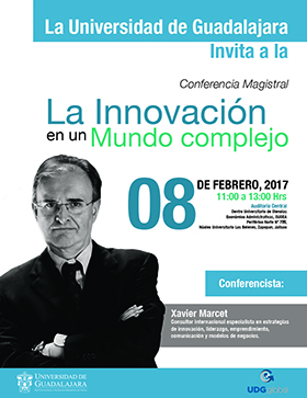 Cartel con texto de la conferencia e imagen de Xavir Macet