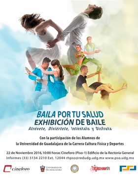 Cartel con texto y diferentes parejas bailando