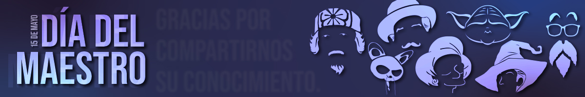 15 de mayo de 2019 - Día del Maestro en México Ilustración con Maestros famosos de la cultura pop