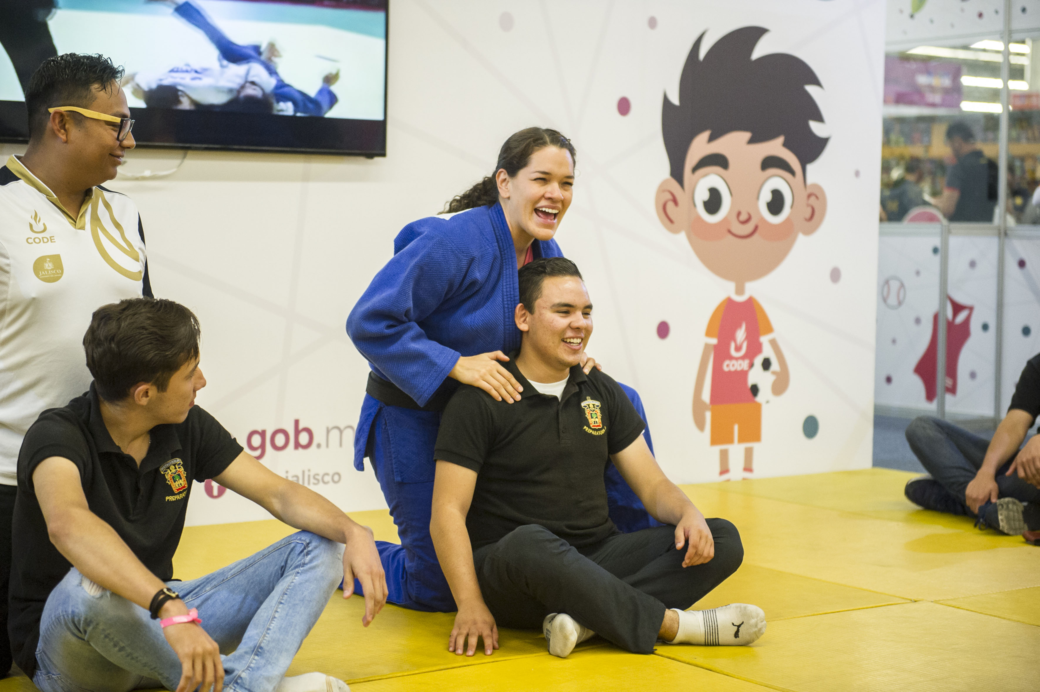 Participantes a papirolas 2017, dando un demostración del Judo como deporte.