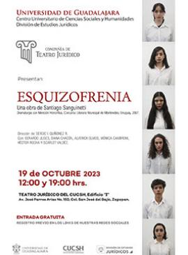 Cartel de la Puesta en escena: Esquizofrenia, una obra de Santiago Sanguinetti Cartel de la Puesta en escena: Esquizofrenia, una obra de Santiago Sanguinetti