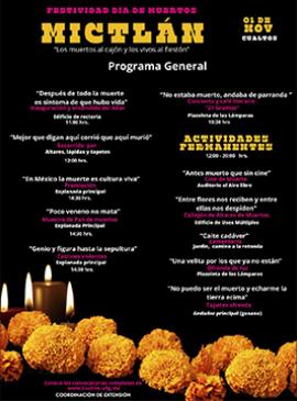 Cartel del programa de la Festividad Día de Muertos MICTLÁN Cartel del programa de la Festividad Día de Muertos MICTLÁN