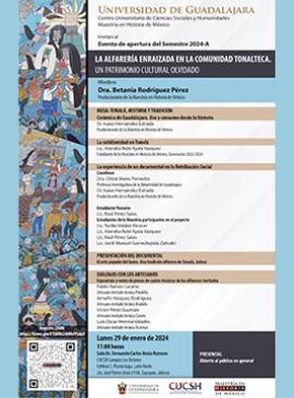 Cartel de la Conferencia: La alfarería enraizada en la comunidad tonalteca. Un patrimonio cultural olvidado Cartel de la Conferencia: La alfarería enraizada en la comunidad tonalteca. Un patrimonio cultural olvidado