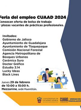 Cartel de la Feria del empleo CUAAD 2024 Cartel de la Feria del empleo CUAAD 2024