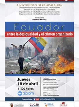 Cartel de la Mesa de análisis Ecuador, entre la desigualdad y el crimen organizado