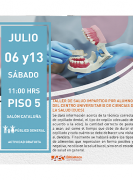 Cartel del Taller de salud impartido por alumnos del Centro Universitario de Ciencias de la Salud (CUCS) Cartel del Taller de salud impartido por alumnos del Centro Universitario de Ciencias de la Salud (CUCS)