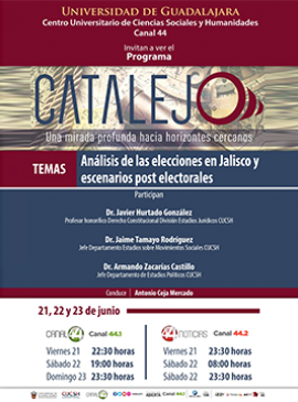 Cartel del Cartel del Programa Catalejo- " Análisis de las elecciones en Jalisco y escenarios post electorales" Cartel del Cartel del Programa Catalejo- " Análisis de las elecciones en Jalisco y escenarios post electorales"