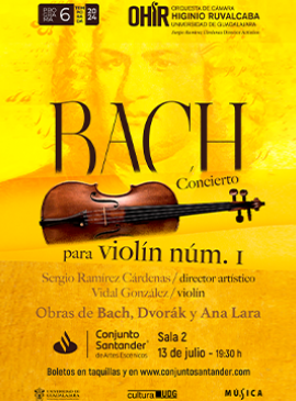 Cartel de la OHIR programa 6: Bach. Concierto para violín Núm. 1 Cartel de la OHIR programa 6: Bach. Concierto para violín Núm. 1