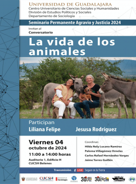 Cartel del Conversatorio: La vida de los animales Cartel del Conversatorio: La vida de los animales