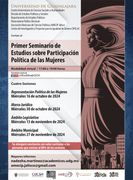 Cartel del Primer Seminario de Estudios sobre Participación Política de las Mujeres Cartel del Primer Seminario de Estudios sobre Participación Política de las Mujeres