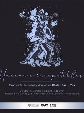 Cartel de "Únicos e irrepetibles”, exposición de trazos y dibujos de Héctor Raúl-Yus Cartel de "Únicos e irrepetibles”, exposición de trazos y dibujos de Héctor Raúl-Yus