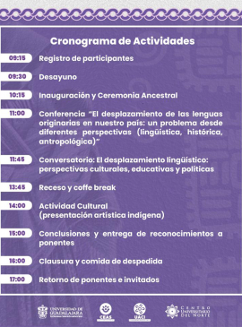 Cartel de la Jornada: "Desplazamiento lingüístico: retos y perspectivas en la actualidad" Cartel de la Jornada: "Desplazamiento lingüístico: retos y perspectivas en la actualidad"