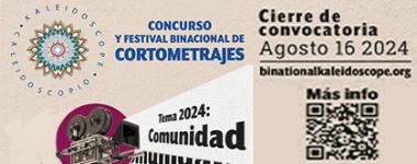 Cartel del Segunda edición del concurso y festival de cortometrajes Caleidoscopio