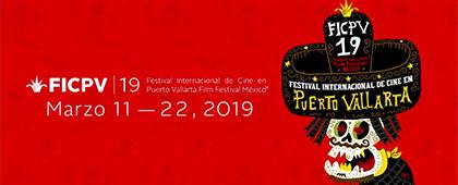 Cartel informativo sobre el décimo noveno Festival Internacional de Cine en Puerto Vallarta Film Festival México. A realizarse del 11 al 22 de marzo.