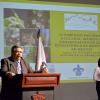 Representante del Área de Protección de Flora y Fauna Bosque La Primavera y del Parque Nacional Nevado de Colima, presentando su ponencia durante el Coloquio.