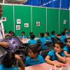 Niños participando en el taller universo magnetico en Papirolas 2016