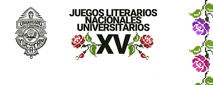 Cartel informativo sobre la convocatoria de los  XV Juegos Literarios Nacionales Universitarios