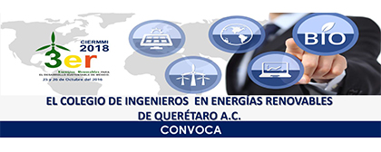 Invitación a la 3ra. Edición del Congreso Interdisciplinario de Energía Renovable, Mantenimiento Industrial, Mecatrónica e Informática, CIERMMI 2018. 25 y 26 de octubre, Ciudad de Santiago, Querétaro.