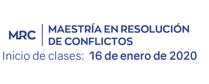 Identidad gráfica para anunciar la Maestría en Resolución de Conflictos