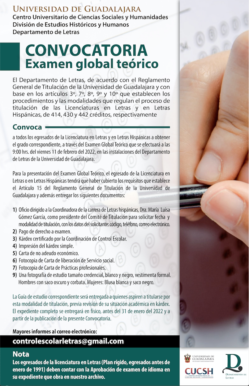 Convocatoria Examen Global Teórico