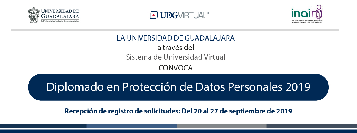 Cartel para promocionar el Diplomado en Protección de Datos Personales dirigido a una generación 2019