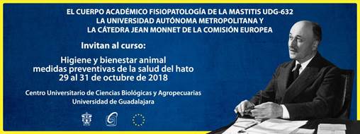 Cartel informativo sobre el Curso: Higiene y bienestar animal; medidas preventivas de la salud del hato, Del 29 al 31 de octubre, CUCBA.