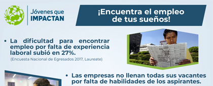Identidad gráfica para anunciar la convocatoria para el programa Jóvenes que impactan 2019