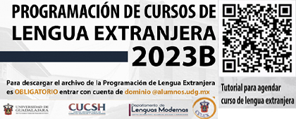 Cartel de los Programación de cursos de lengua extranjera 2023B