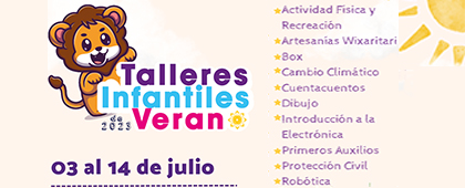 Cartel de los Talleres Infantiles de Verano 2023 en CUNorte
