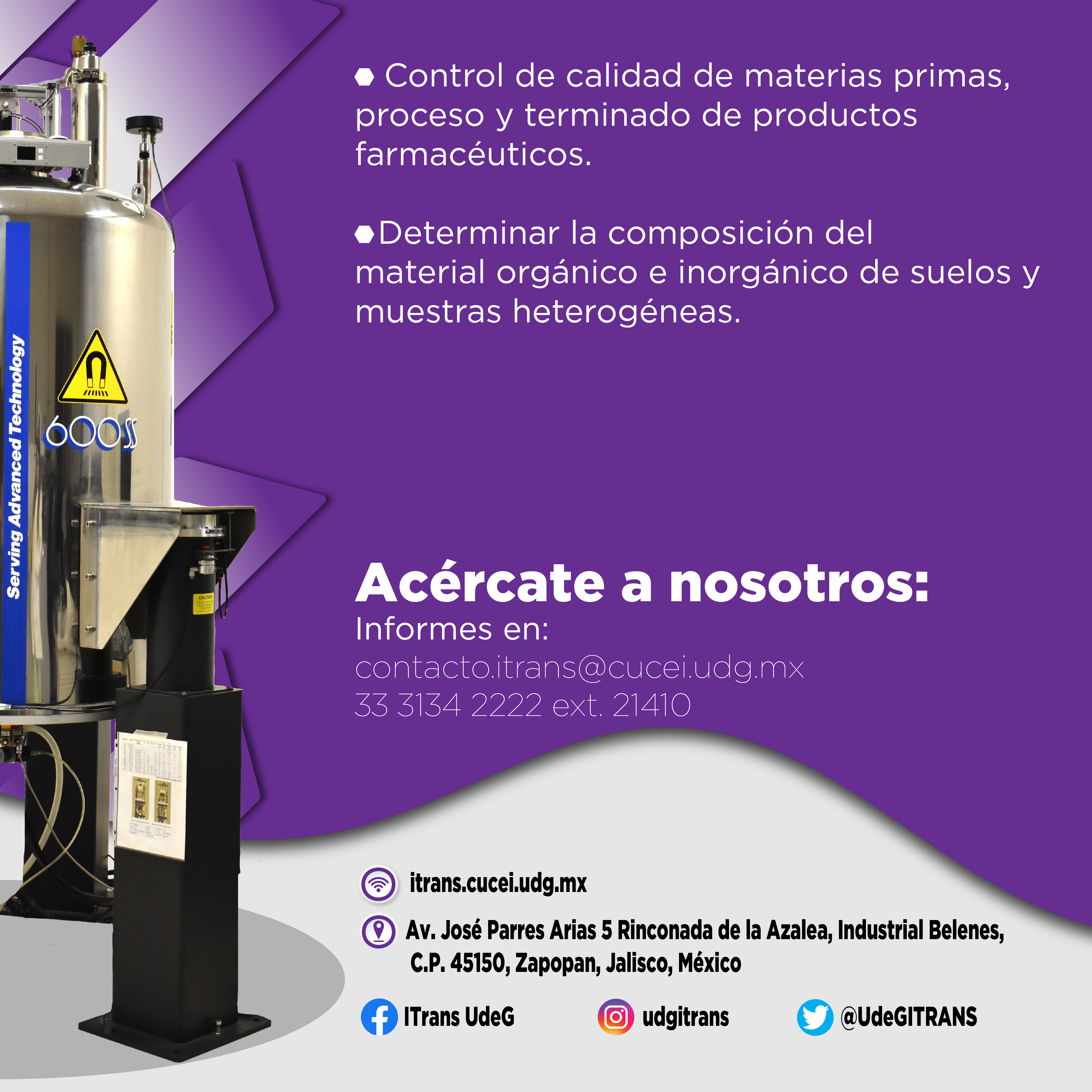 Cartel de la Promoción de los servicios de Estudios de Resonancia Magnética Nuclear (RMN) del ITRANS