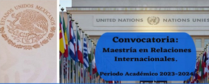 Cartel de la Maestría en Relaciones Exteriores de la Universidad Autónoma Metropolitana, unidad Xochimilco