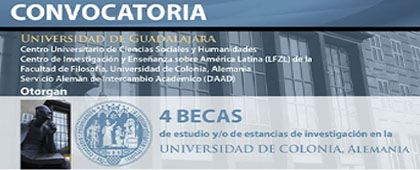 Cartel de la Convocatoria: 4 becas de estudio y/o estancias de investigación en la Universidad de Colonia, Alemania