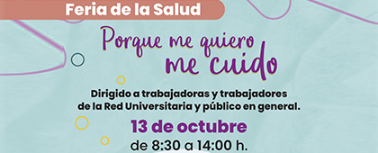 Cartel de la Feria de la salud "Porque me quiero me cuido"