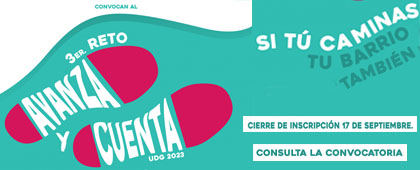 Cartel del 3er. Reto Avanza y Cuenta "Si tú caminas, tu barrio también”