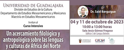 Cartel del Curso intensivo: Un acercamiento filológico y antropológico sobre las lenguas y culturas de África del Norte