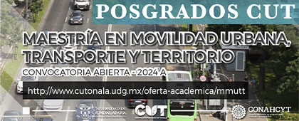 Cartel de la Maestría en Movilidad Urbana, Transporte y Territorio, convocatoria abierta 2024A