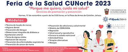 Cartel de la Feria de la salud CUNorte 2023