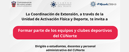 Cartel de Forma parte de los equipos y clubes deportivos del CUNorte