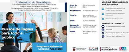 Cartel del Curso de inglés para todo el público