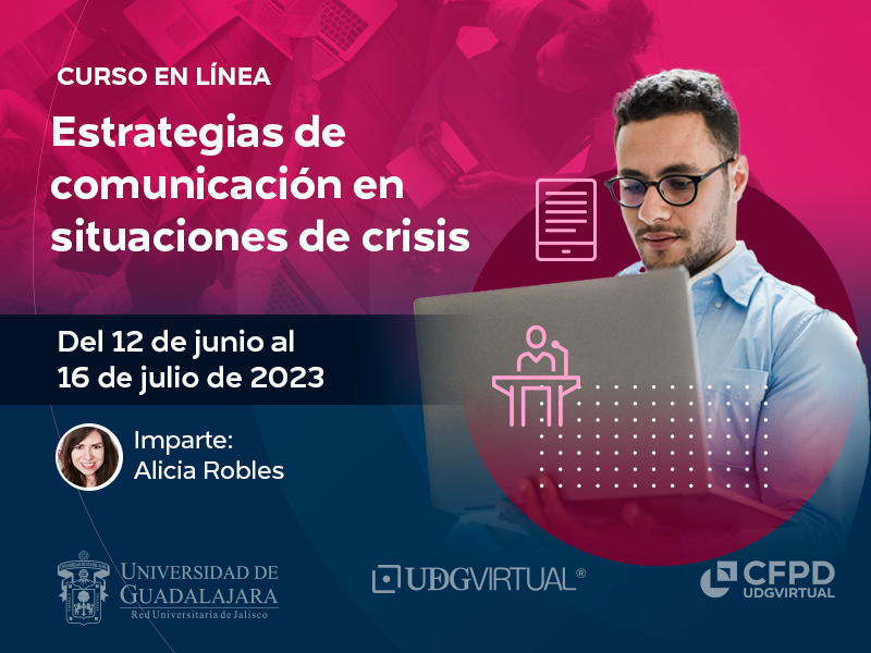Cartel del Curso en línea: Estrategias de comunicación en situaciones de crisis