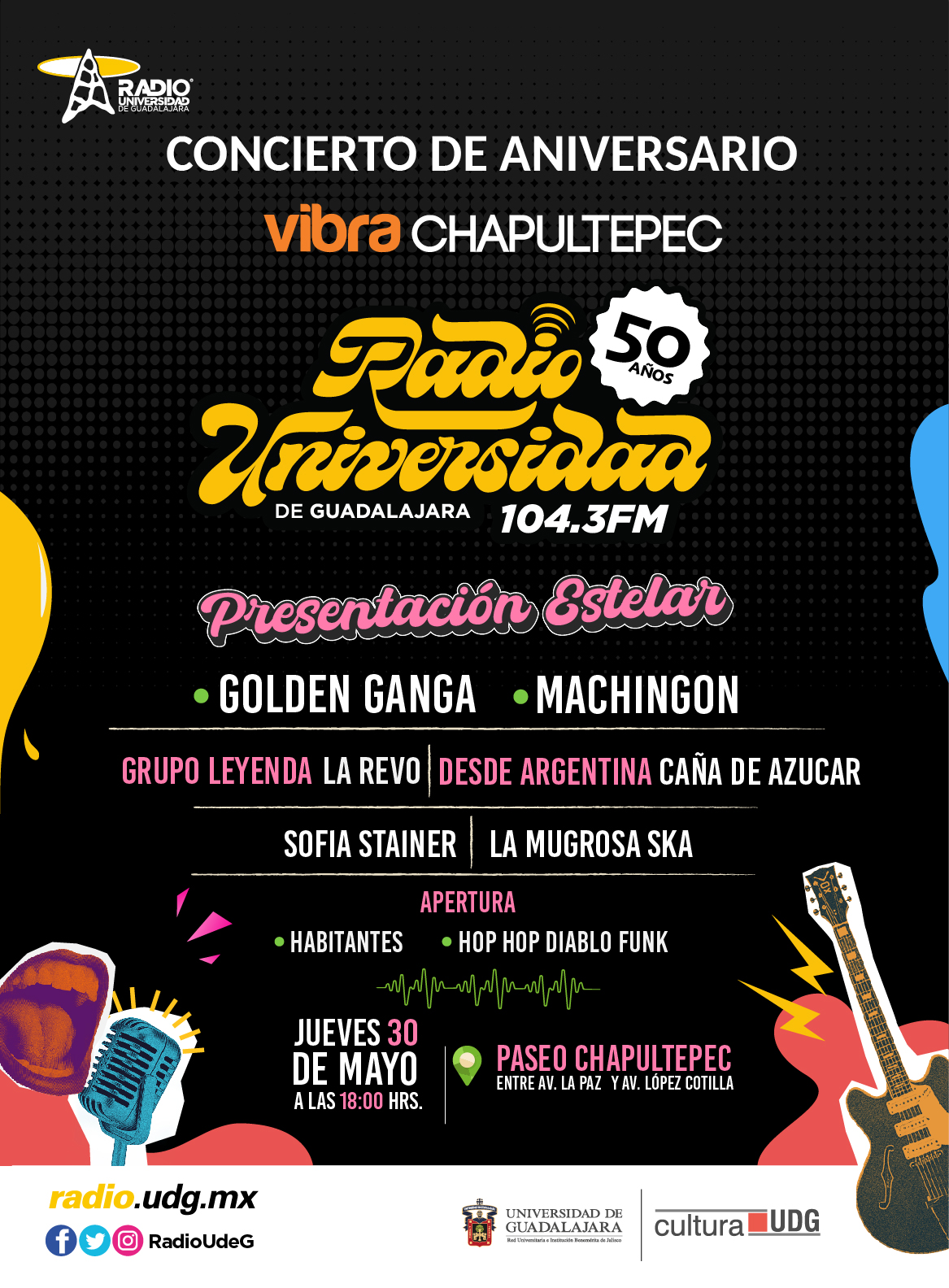 Festeja el 50 aniversario de Radio Universidad con música en el Vibra Chapultepec
