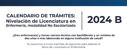 Cartel de Nivelación de Licenciatura en Enfermería, modalidad No Escolarizada