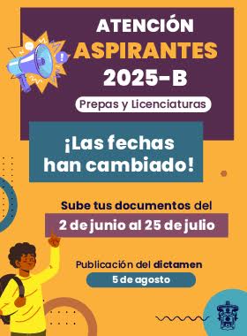 Atención aspirantes a prepas y licenciaturas UdeG, calendario 2025-B ¡Las fechas han cambiado!