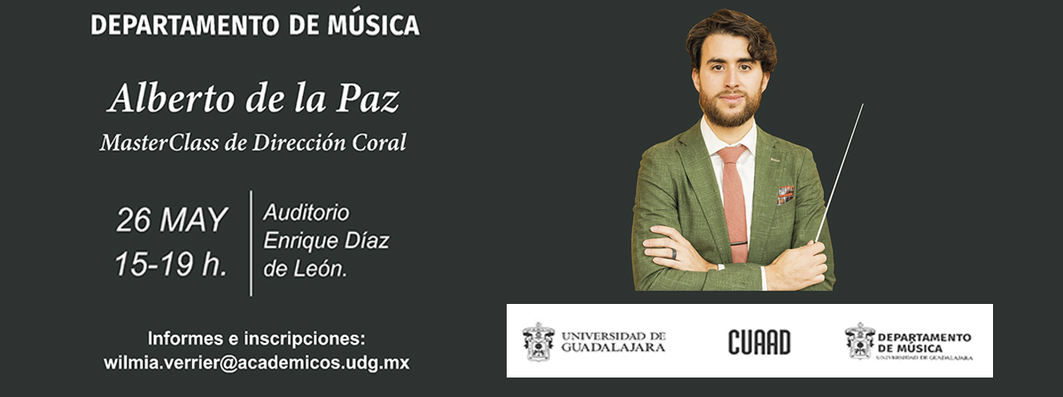 Cartel de la MasterClass de Dirección Coral con el maestro Alberto de la Paz, Director de los Cabaret Singers